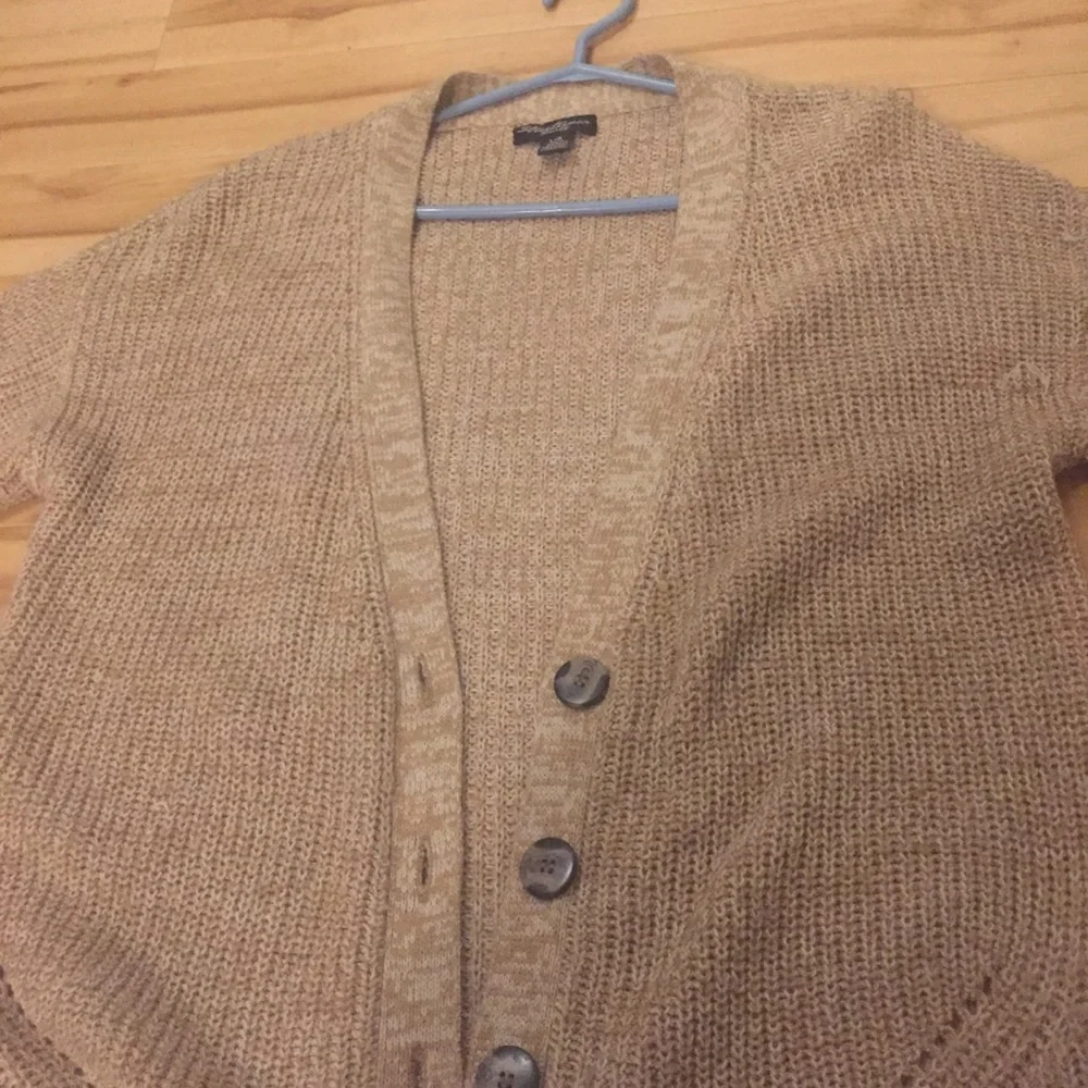 Oatmeal beige knit long cardigan - Picture 5 of 7
